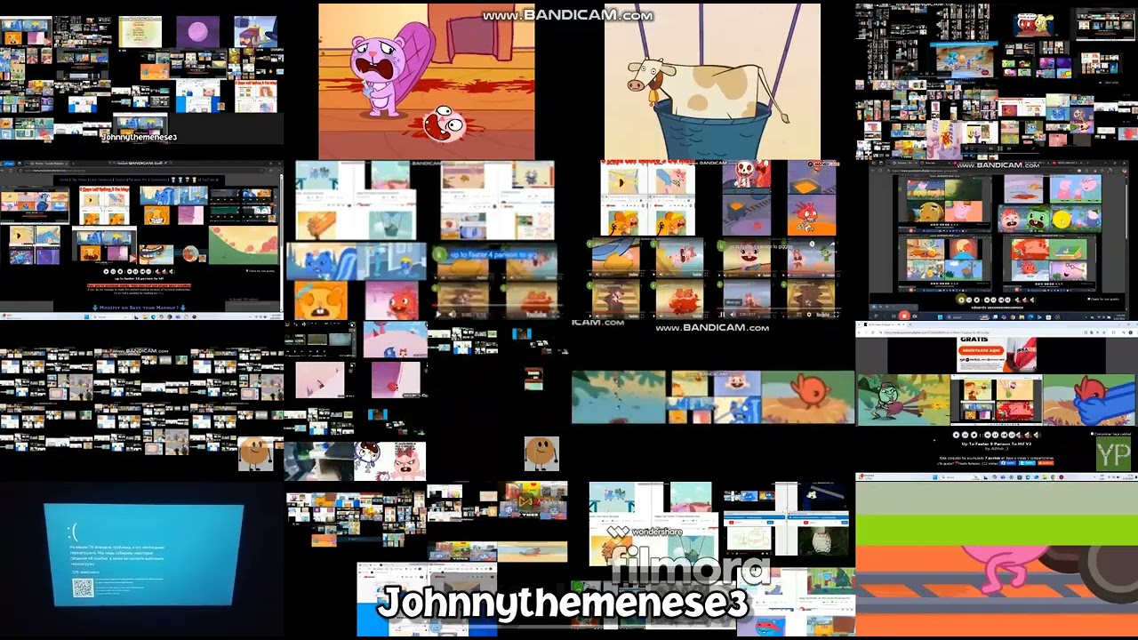 (THAT VIDEO WAS VERY TOO LOUD) up to faster jumpscare parison to happy tree friends (HTF)