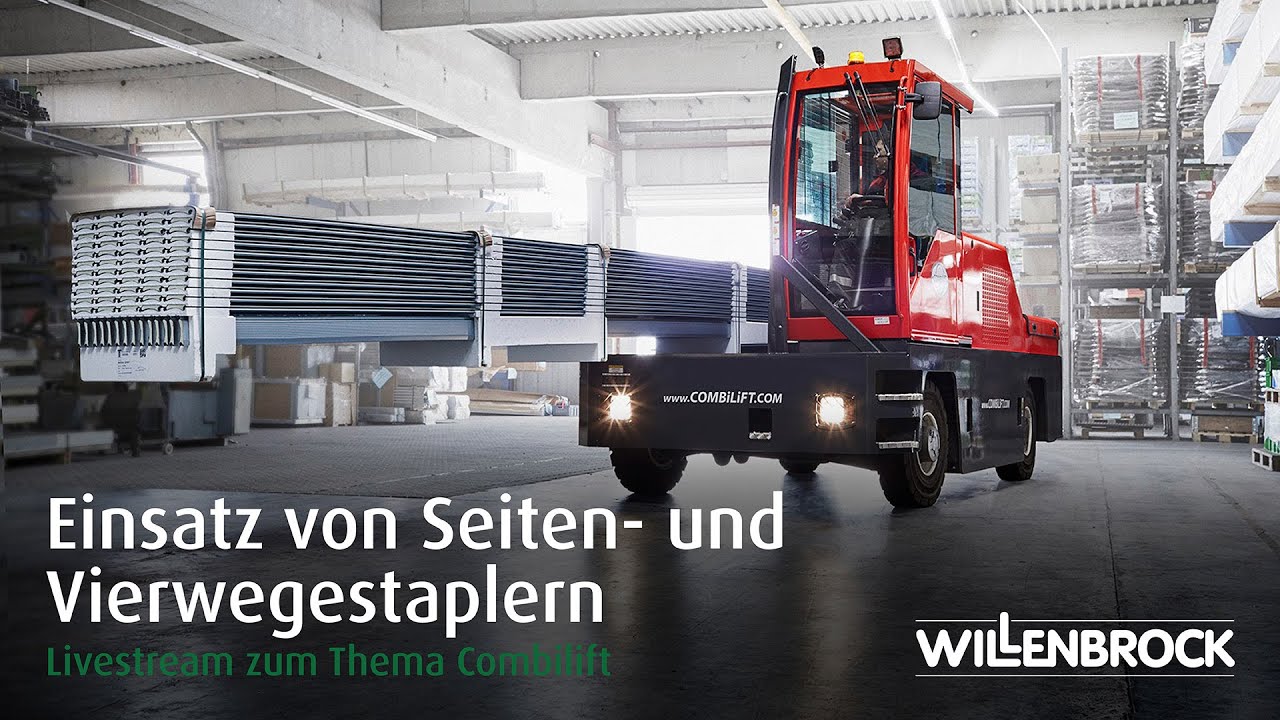 Einsatz von Seiten- und Vierwegestaplern: Livestream zum Thema Combilift vom 08.04.2021