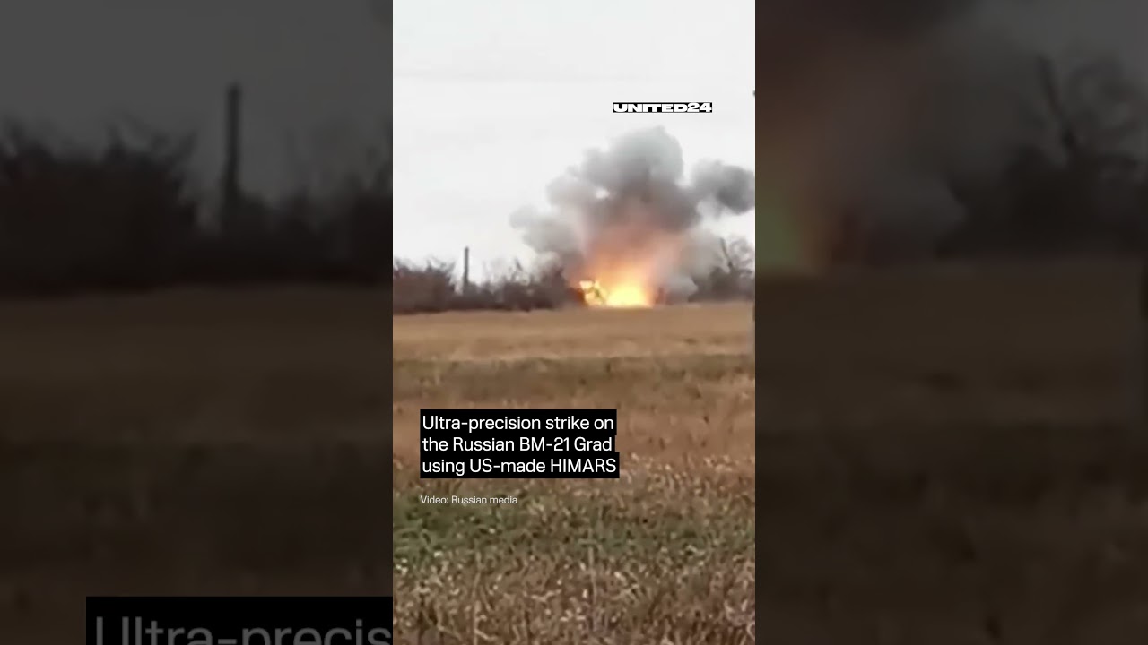 American HIMARS Made Precise Strike on the Russian BM-21 Grad. Ukrainian Artillery Hit 🇷🇺 Target