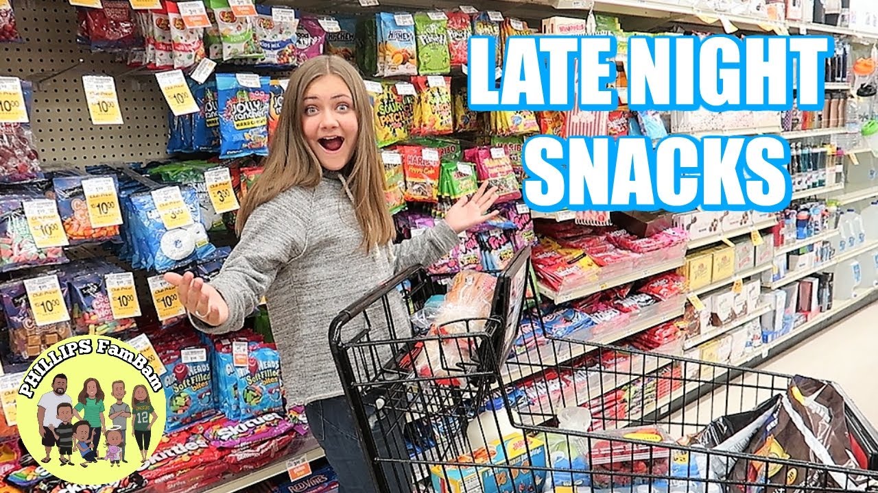 LATE NIGHT GROCERY SHOPPING at VONS for KIDS SCHOOL LUNCHES AND SNACKS | PHILLIPS FamBam Vlogs
