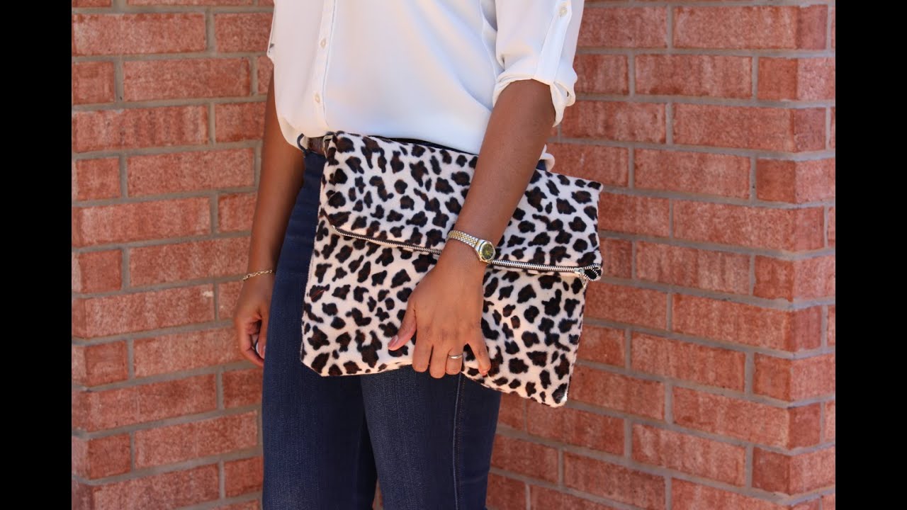 How to Sew A Clutch Purse - DIY Oversized Faux Fur Clutch Tutorial