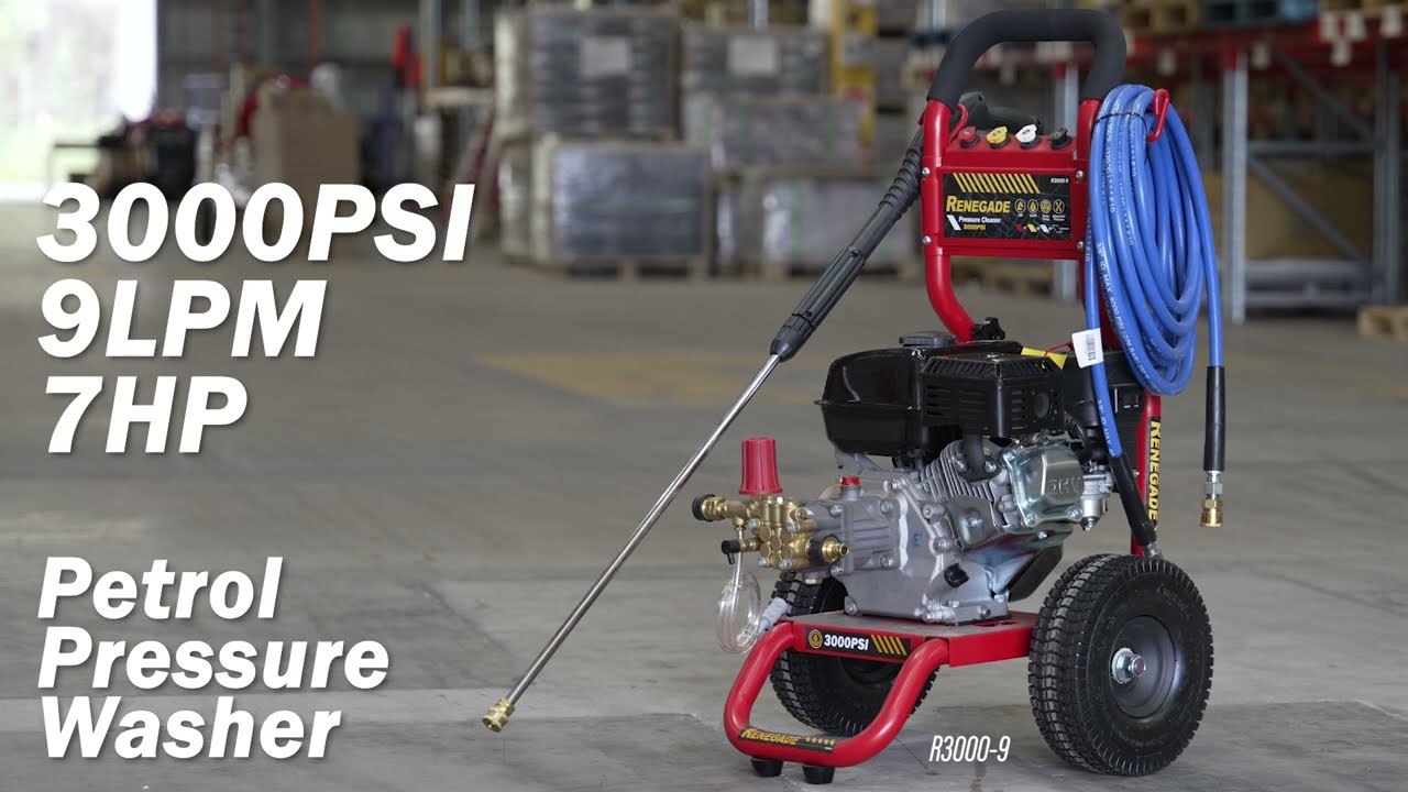 Renegade 3000PSI 9LPM 7HP Petrol Pressure Washer (R3000-9)
