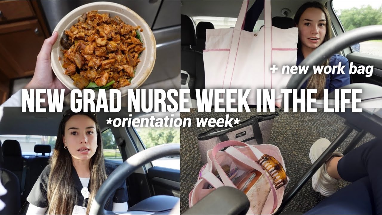 NEW GRAD NURSE WEEK IN THE LIFE | orientation, new work bag, starting on a telemetry unit