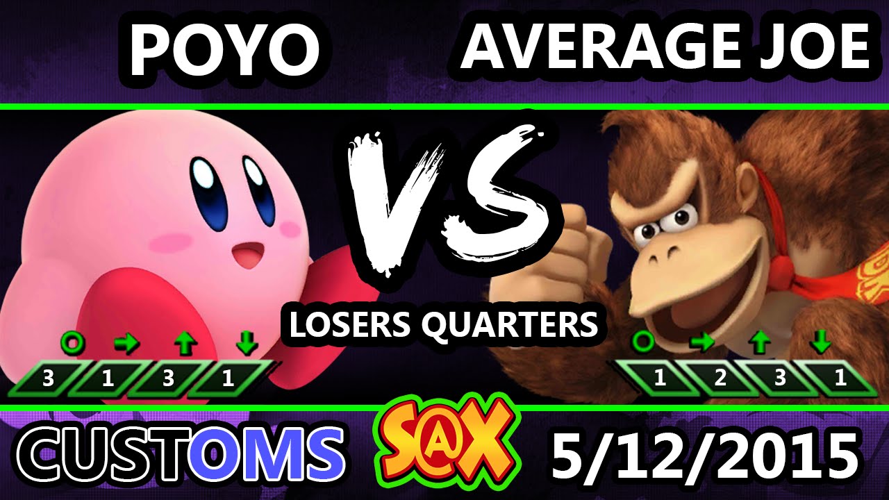 S@X Customs - Average Joe (Donkey Kong) Vs. Poyo (Kirby) SSB4 LQ - Smash Wii U - Smash 4