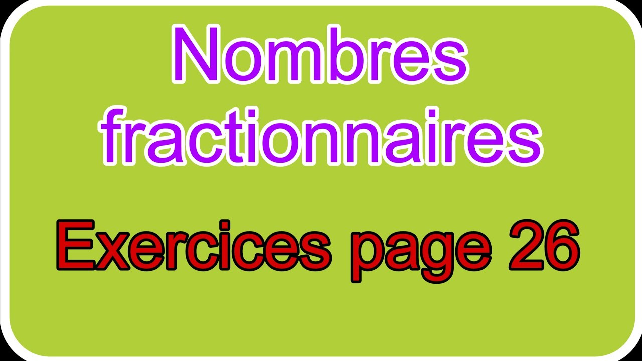 Exercices page 26 méta maths تمارين الصفحة 26