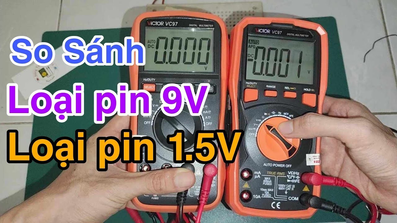So Sánh 2 Loại VC97 | Mẫu dùng pin 9v và pin 1.5v