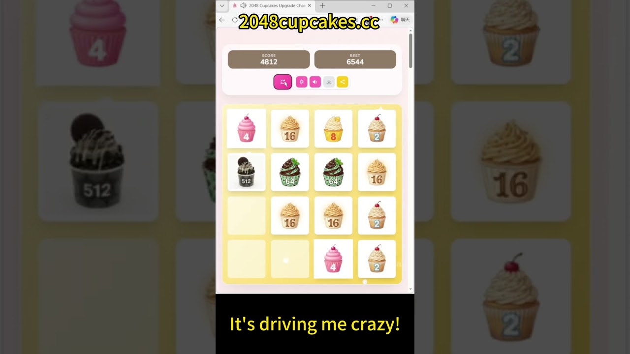 Why is 2048 Cupcakes SO HARD? 😭 | Level 2048 Challenge #2048 #2048games #2048game #gameplay #games