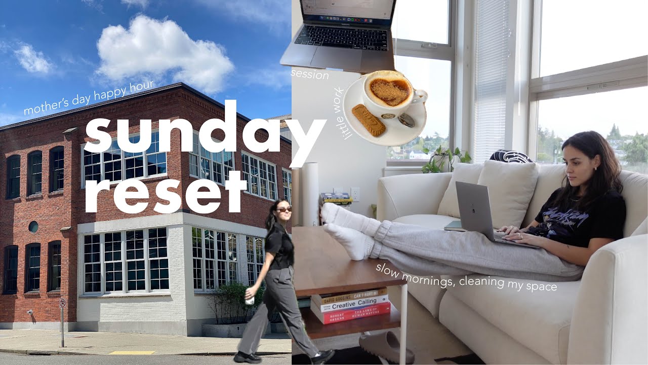 sunday reset | slow morning, cleaning my space & happy hour drinks !
