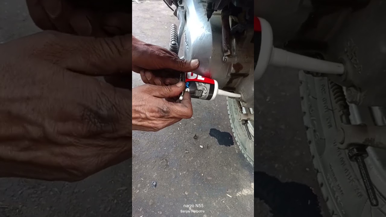motual gare oil 80w 90 change active 125 #mechanic #modified #love like and subscribe