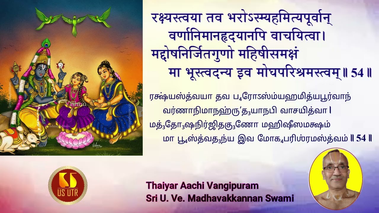 SWAMI VEDANTA DESIKAN'S SARANAGATHI DEEPIKA | SLOKA 54-55 |   Sri U Ve Madhavakkannan Swami