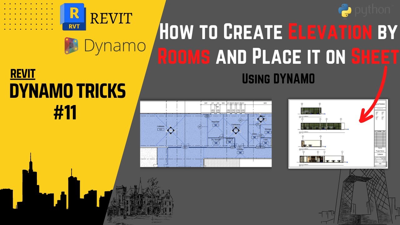 How to Create Elevation by Rooms and Place it on Sheet Using Dynamo | Dynamo Tutorial | BIM Kintsugi