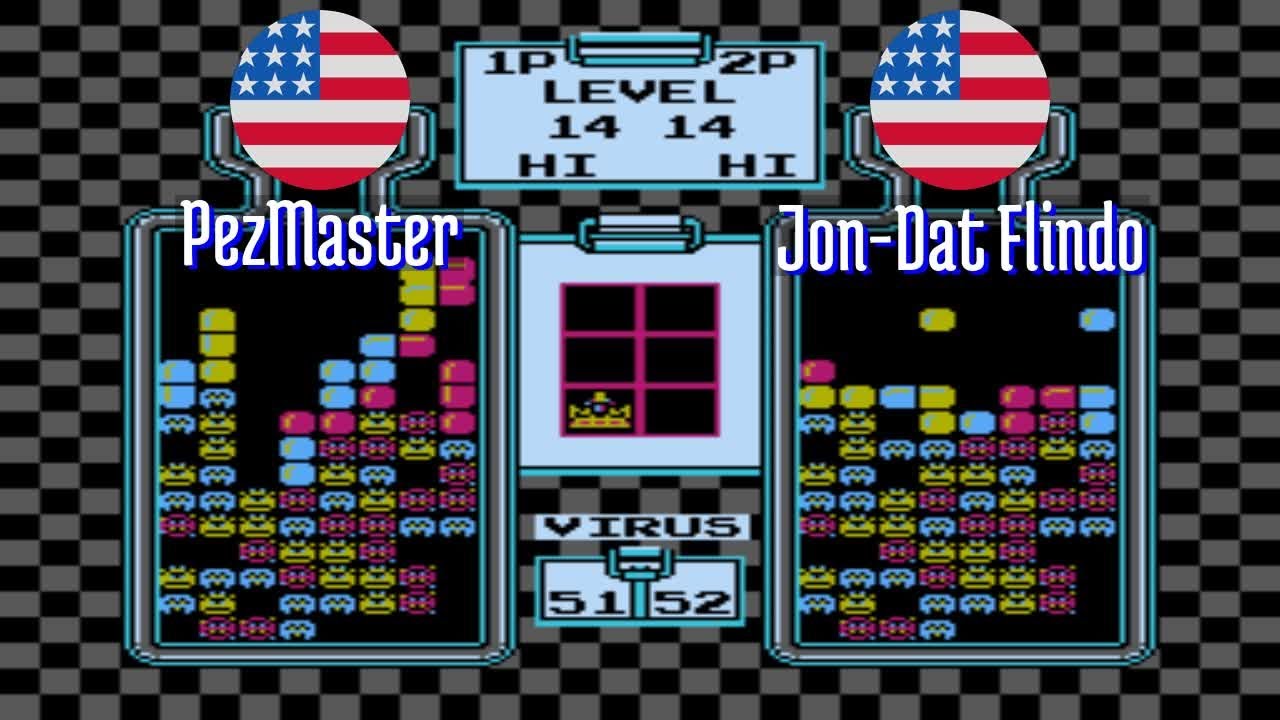FT2 @nes_drmario: PezMaster (US) vs Jon-Dat Flindo (US) [Dr. Mario NES Fightcade] Mar 1