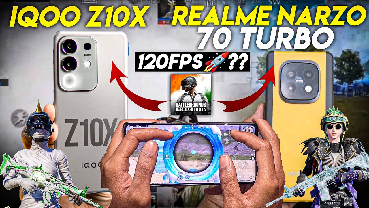 iQOO Z10x vs Realme Narzo 70 Turbo BGMI Test | Best 120FPS Gaming Phone Under ₹15,000?