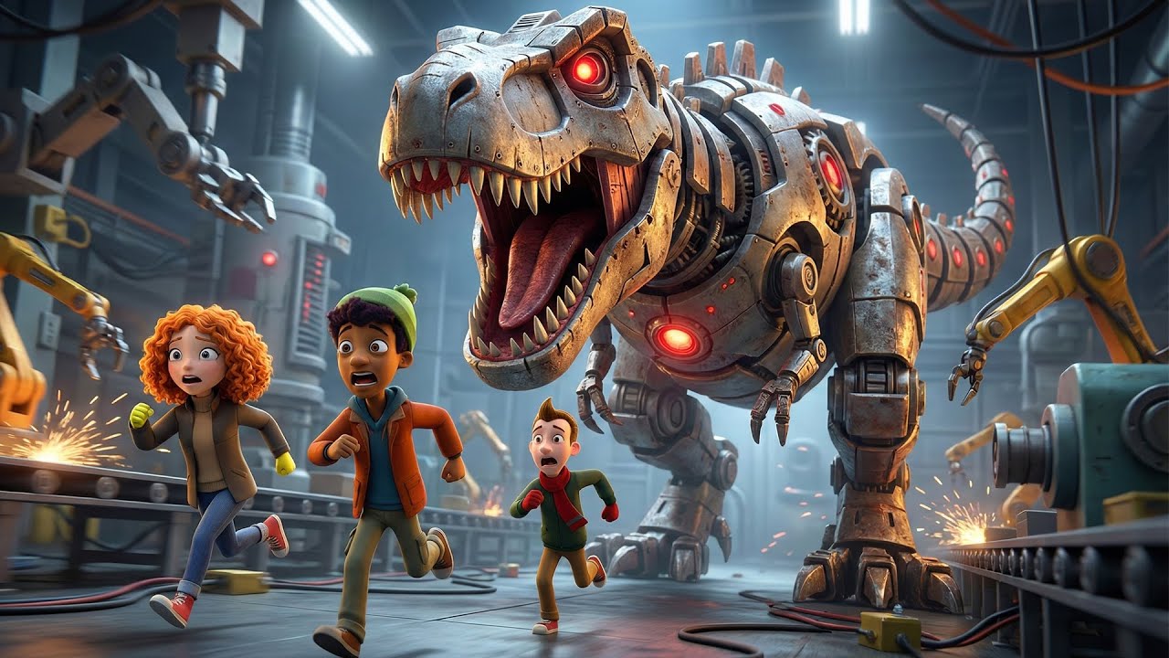 Escaping the Mechanical T Rex🤖🏃‍♂️| Chase Begins | Milo Murphy's Law Animation