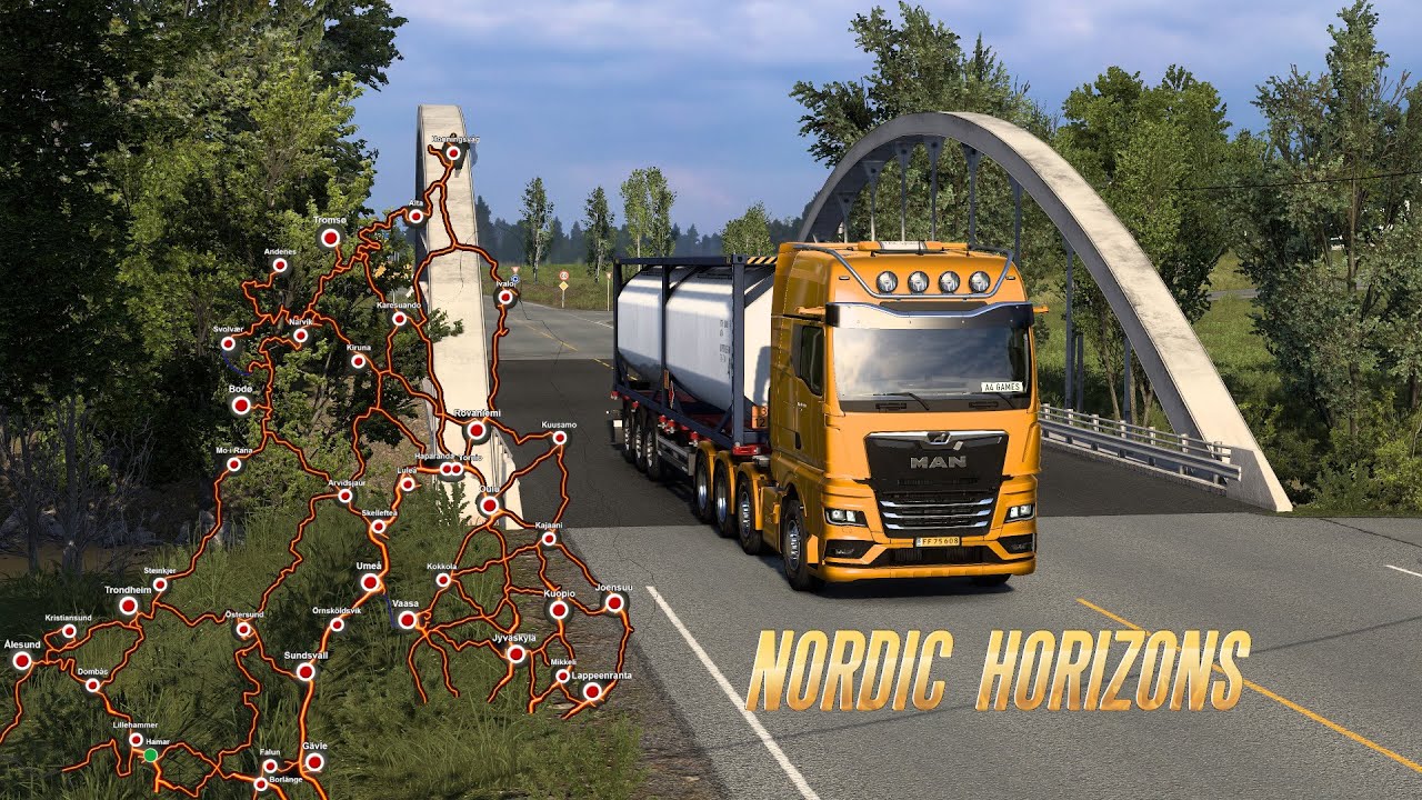Euro Truck Simulator 2 Nordic Horizons DLC Gameplay City Hamar Norway #01