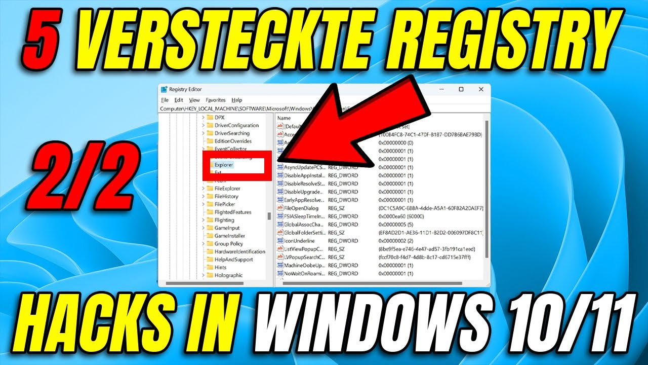 5 Registry Hacks, die dein Windows auf ein neues Level heben! 🚀 Teil 2