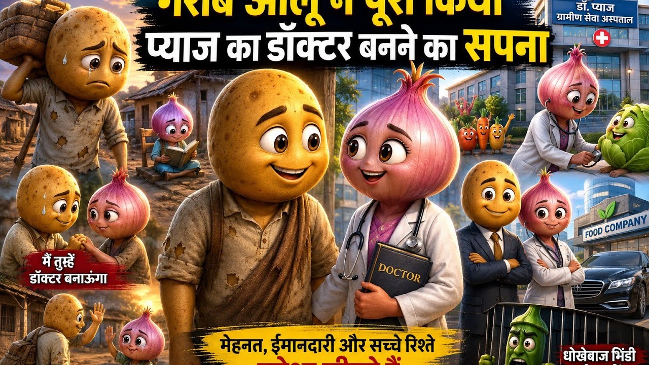 Poor Potato Made His Wife a Doctor | Emotional 3D Moral Story