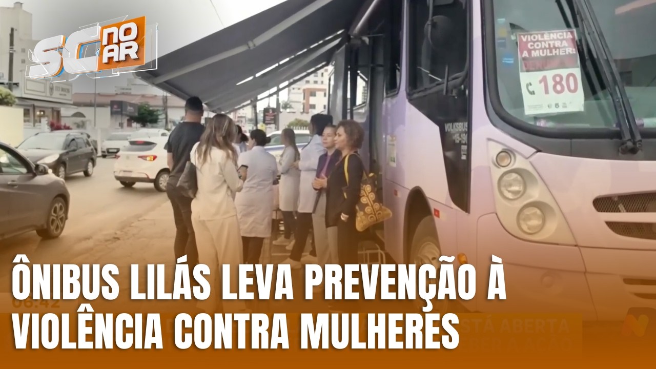 Projeto Ônibus Lilás percorre SC com ações contra violência
