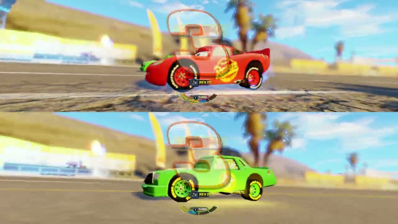 cars 3 driven to win -  chick hicks and lightning do battle races
