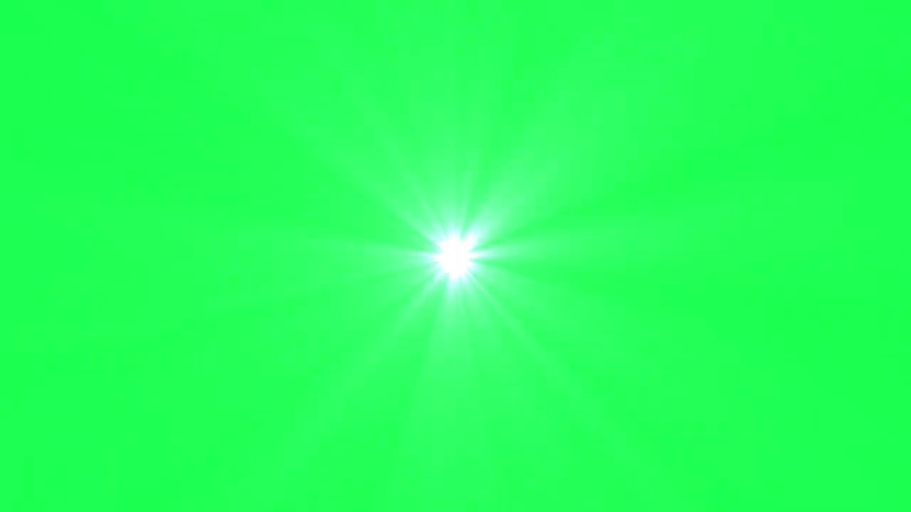 white gray light ray loop animation on green screen. star optical shine light lens flare flickering.