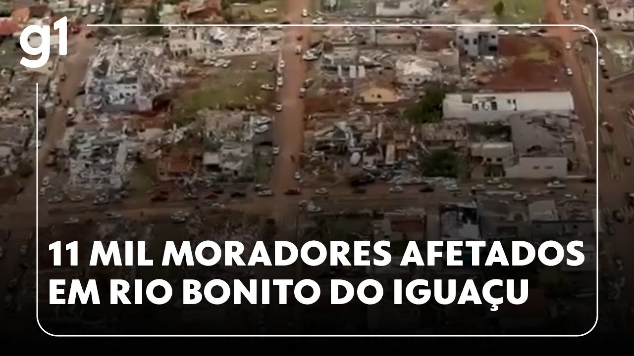 Jornal Hoje: 11 mil moradores foram afetados pelos ventos em Rio Bonito do Iguaçu