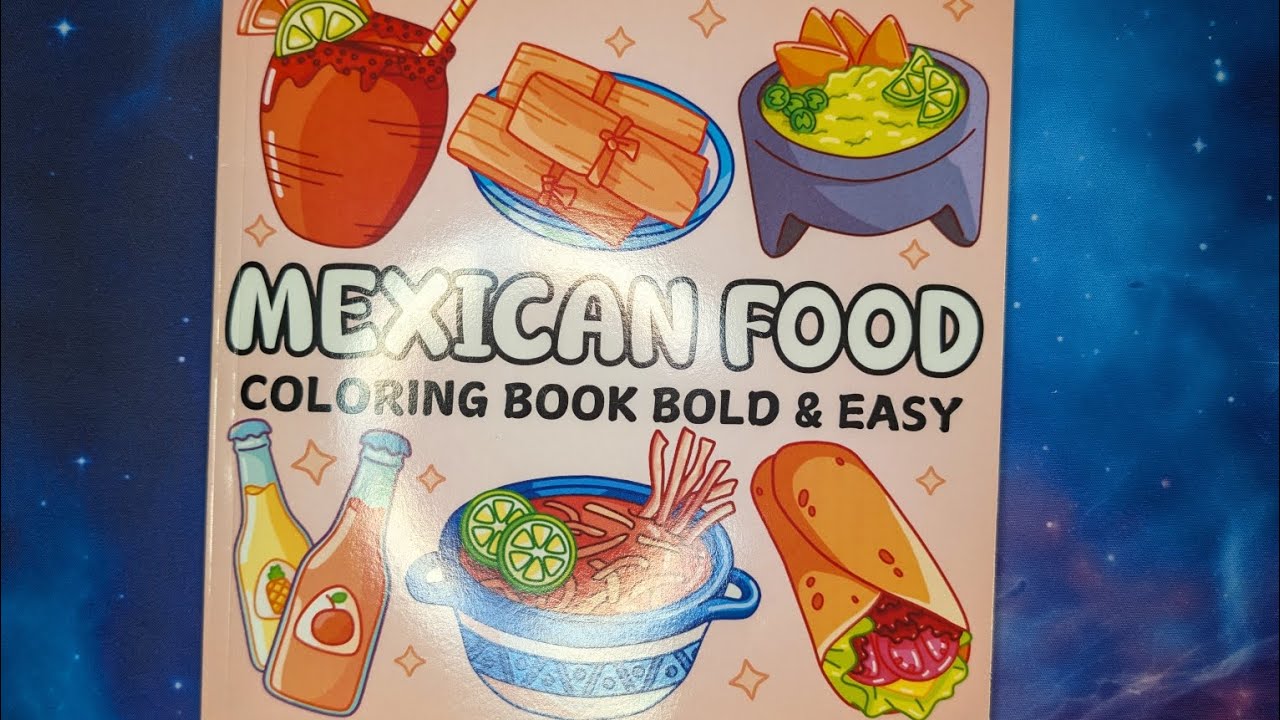 Mexican Food Coloring Book Bold & Easy flip through #coloringbook #food 