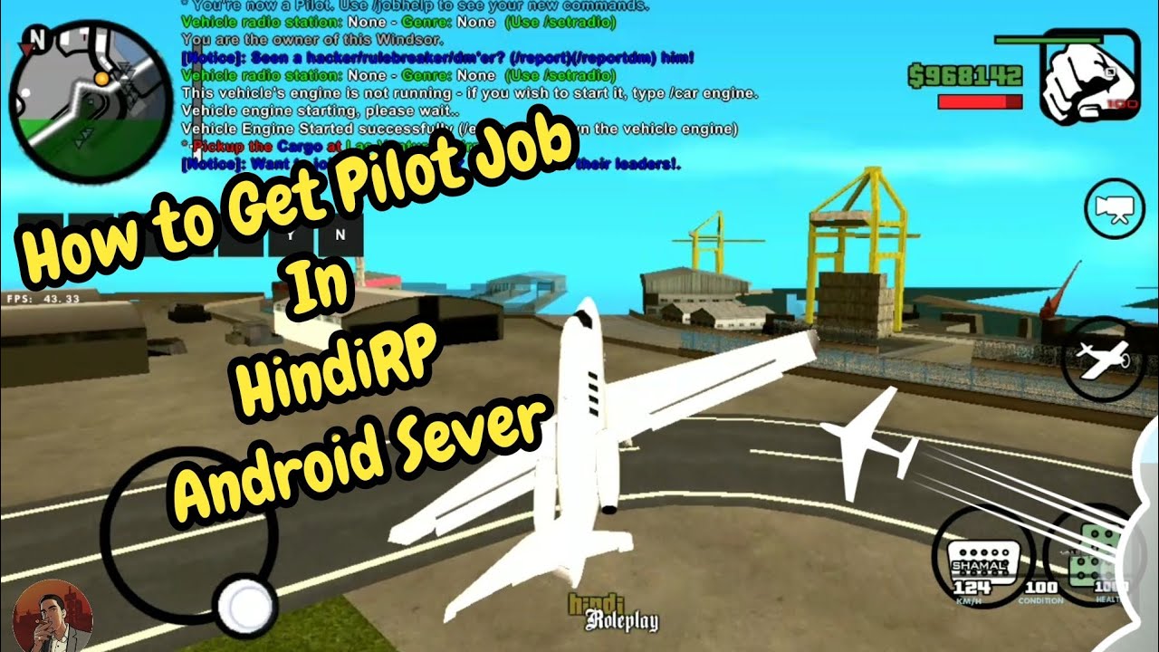 How to get Pilot Job in Hindi RP Gta San Andreas Multiplayer Android.