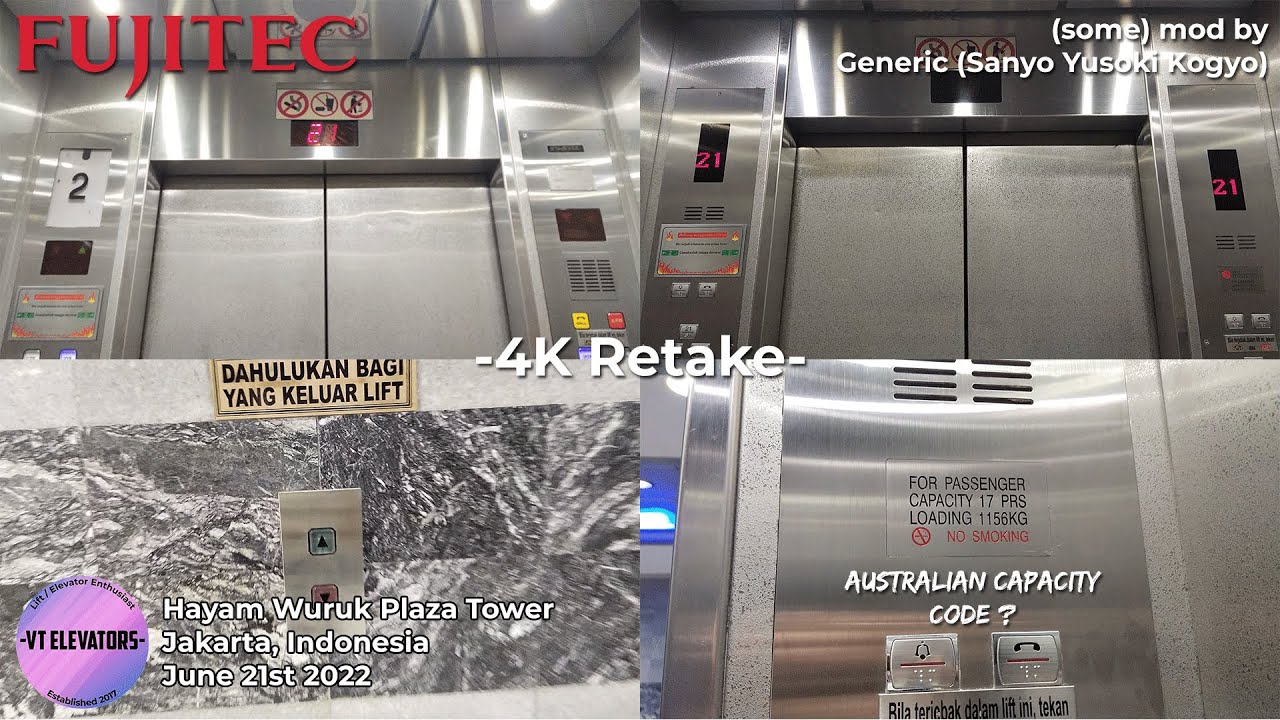[4K] FAST Fujitec (Mod: Generic) Traction Passenger Lifts - Hayam Wuruk Plaza Office Tower, Jakarta