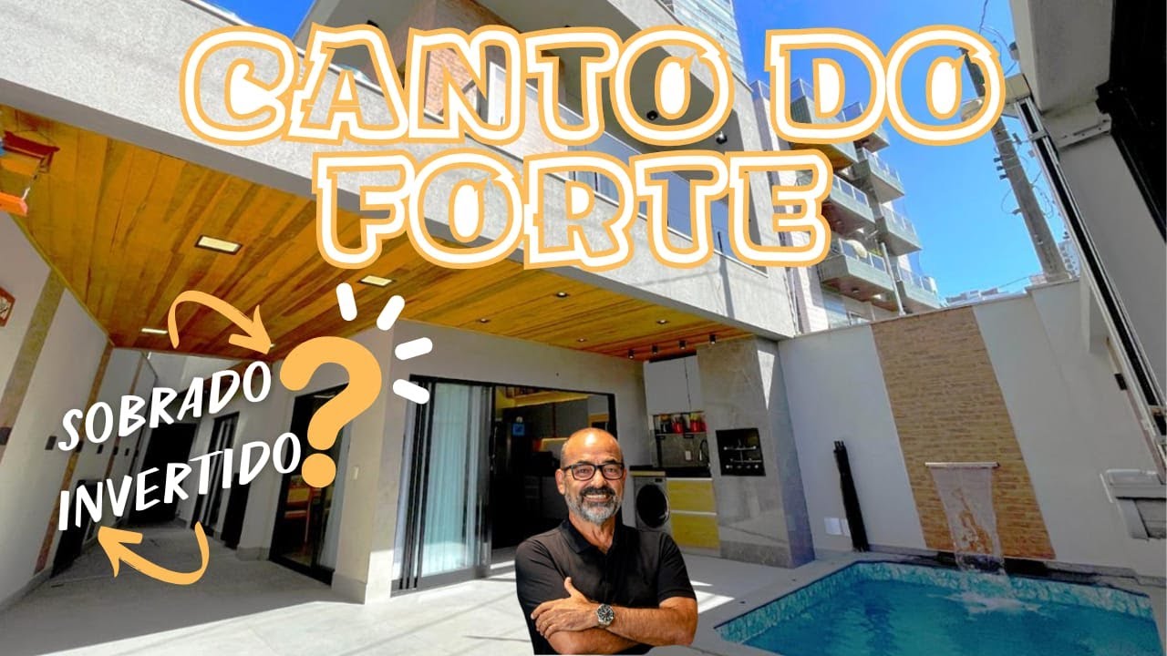 😍 Sobrado em Praia Grande/SP com 3 dormitórios e PORTEIRA FECHADA.