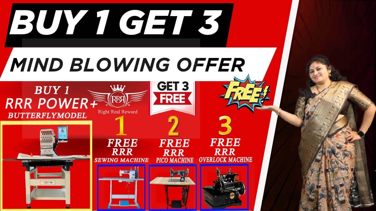 RRR EMBROIDERY MACHINES Sales 1konte 3 free 