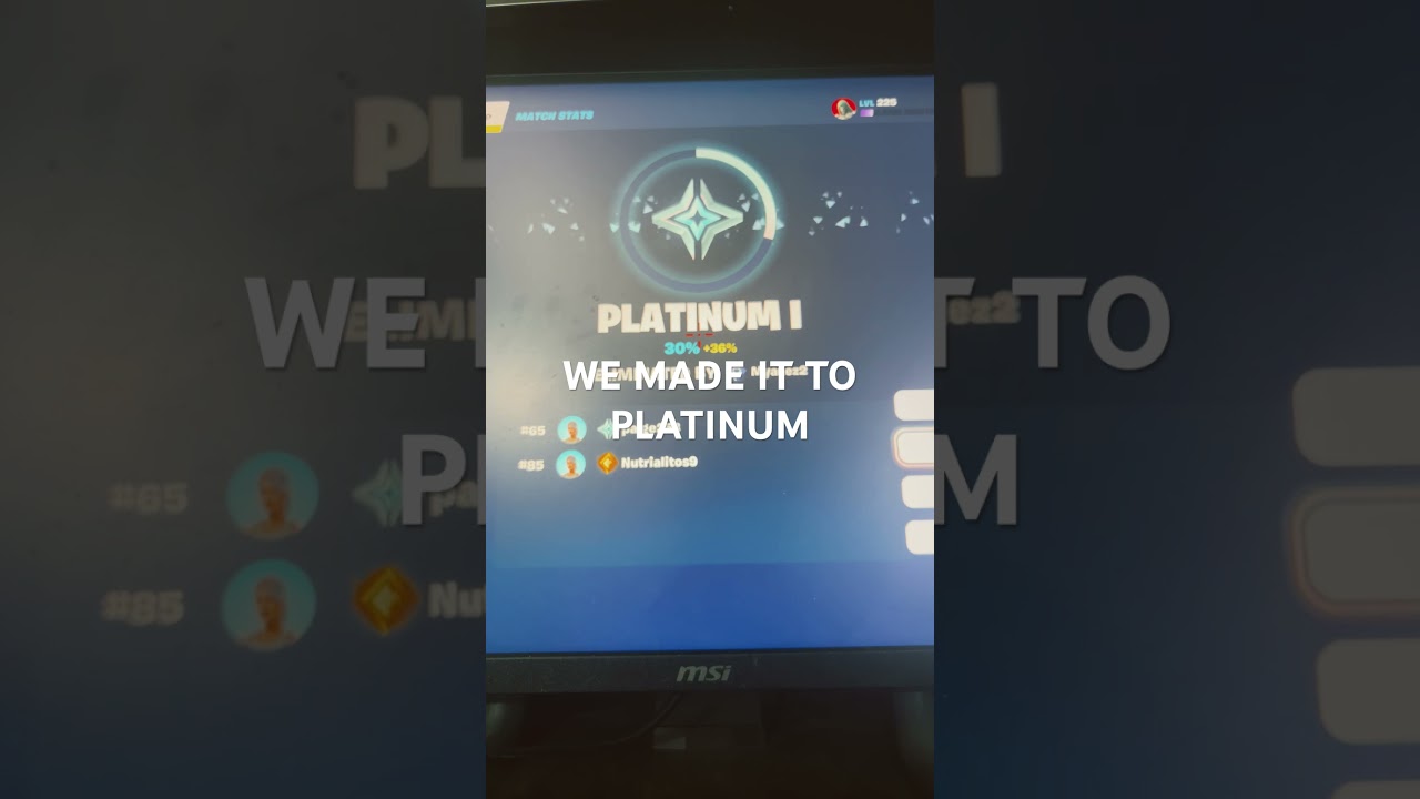 WE MADE IT WOOOO #fortnite #platinumrank #platinum