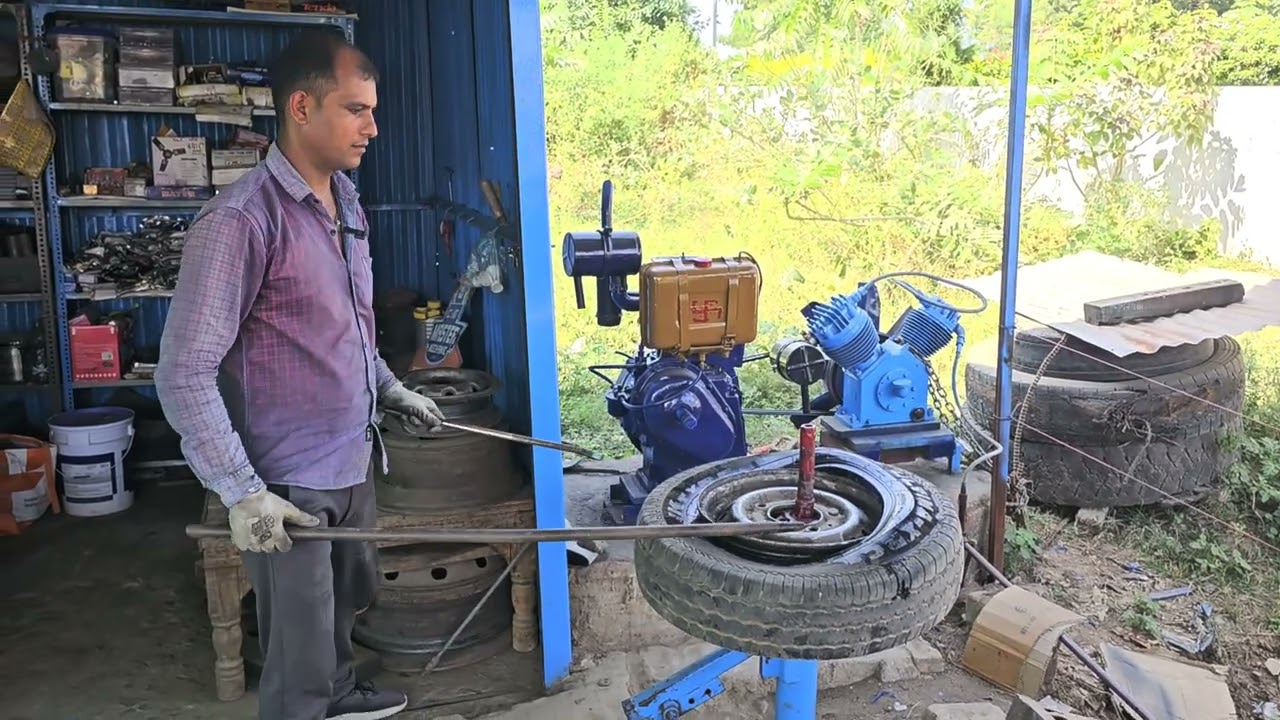 देसी जुगाड़ टायर रिमूवल शिकंजा# टायर रिमूवल कैसे बनाएं# tyres removals changer tyre opener