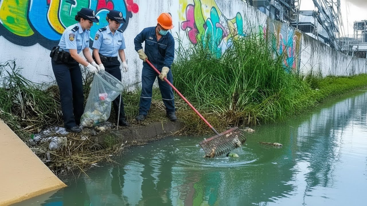 Remove All Plastic and overgrown Grass From Drainage