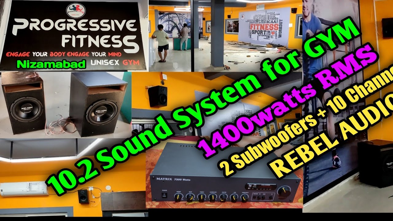 10.2 Sound System for GYM | 1400watts RMS | Rebel Audio setup | For details WhatsApp - 91 8686276576