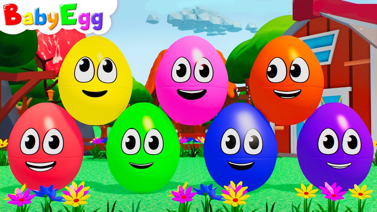 Learning Colors and Numbers Song | Colorful Eggs on the Farm | babyEgg Robot 8 Nursery Rhymes