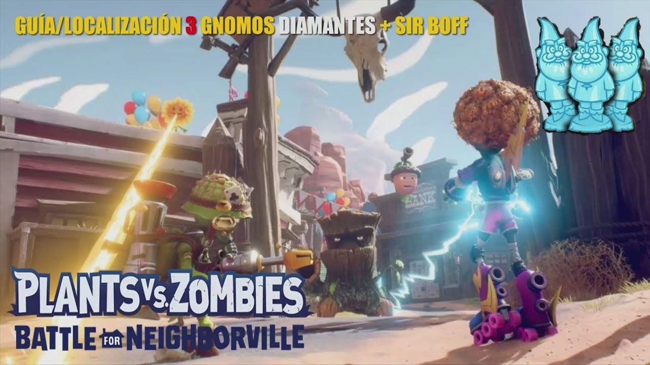 Plantas Vs Zombies: BFN / Mapa Monte Pendiente / Los 3 Gnomos Diamante + Boss Sir Boff