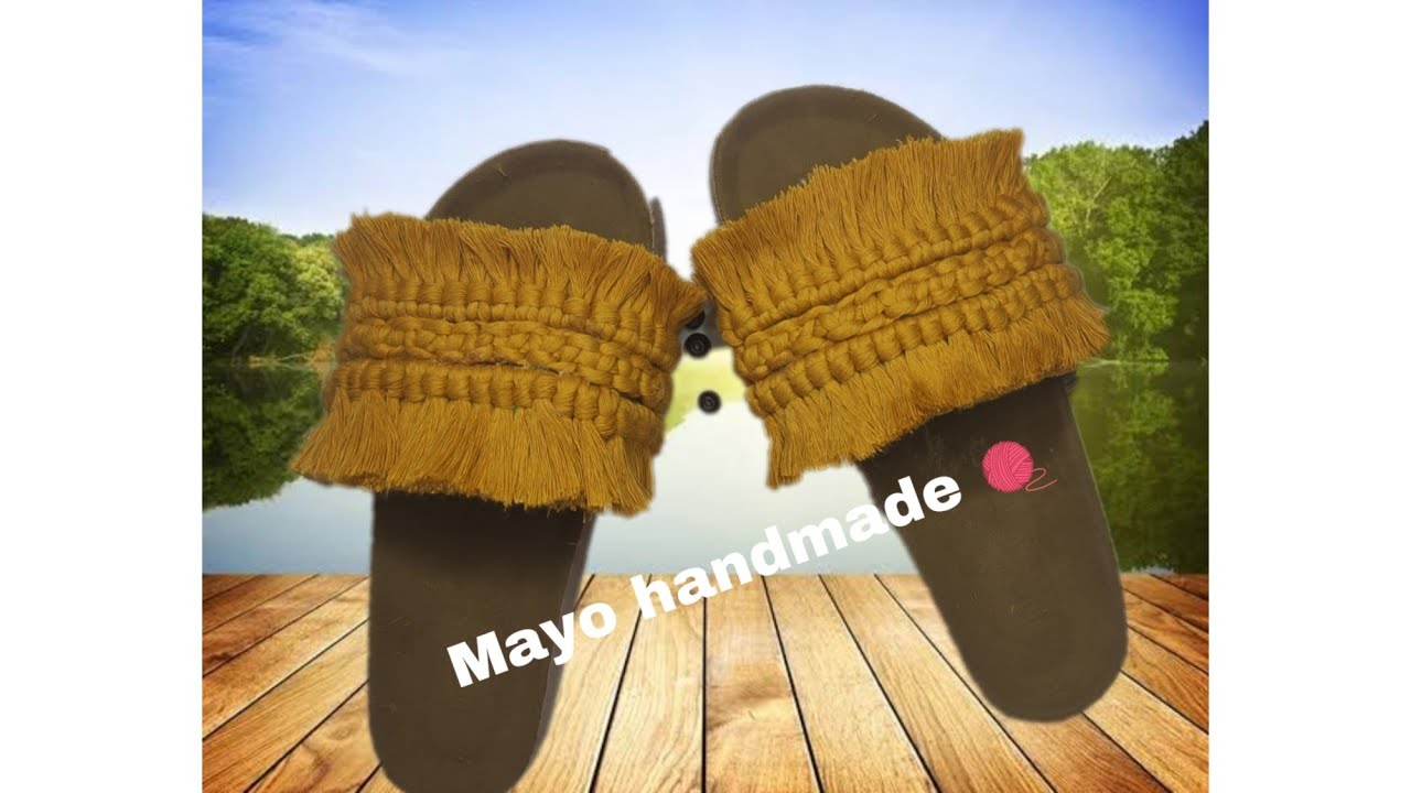Macrame slipper beginner سليبر مكرميه للمبتدئين @mayohandmade9830