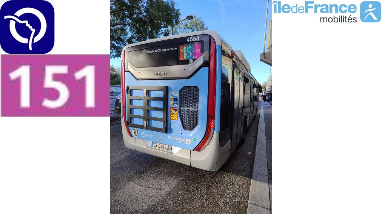 [RATP] Ligne 151 en Urbanway 12 GNV / Line 151 by Urbanway 12 GNV / Urbanway 12 GNVで151号線