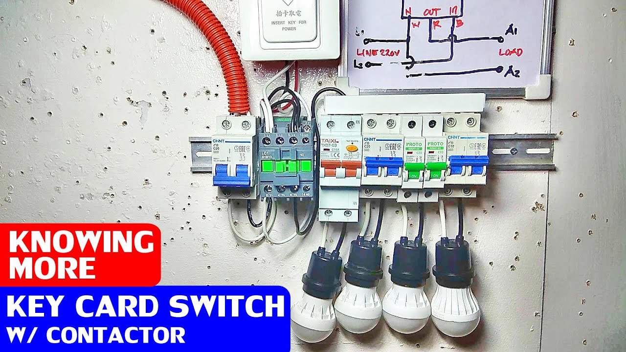 PAANO MAG KEY CARD SWITCH NA MAY CONTACTOR SA BRANCH CIRCUIT BREAKER