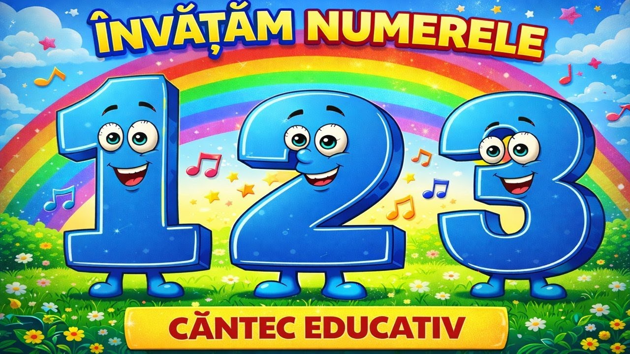 Cântecelul Numerelor 1, 2, 3 🎶 | Învățăm să Numărăm | Cântec educativ pentru Copilași. #copii