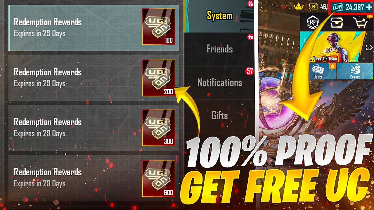 Get Free 100 , 300 , 600 UC Redeem | 2 Best Free UC Event | PUBGM