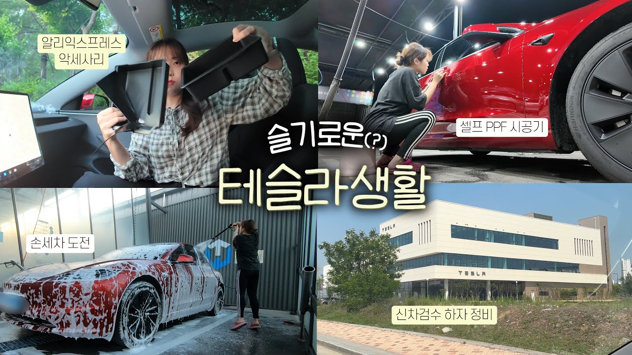우당탕탕 테슬라 적응기🚘 | 모델3하이랜드 정비, 셀프PPF, 세차, 충전, 악세사리까지✨