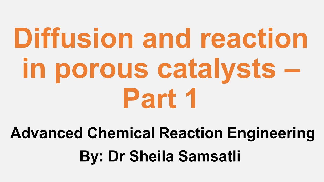 Adv. Chemical Reaction Engineering Lectures. Topic 3 Diffusion & reaction in porous catalysts Part 1