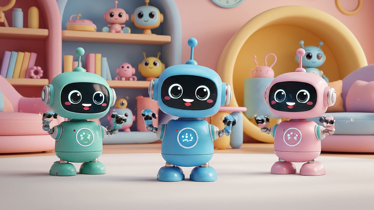Five Little Toy Robots Tap Tap Tap | Fun Robot Song & Tech Rhyme for Kids
