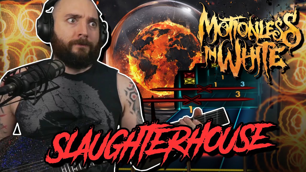 REACT AND LIVE PLAYTHROUGH Motionless In White - Slaughterhouse | Rocksmith Metal Gameplay