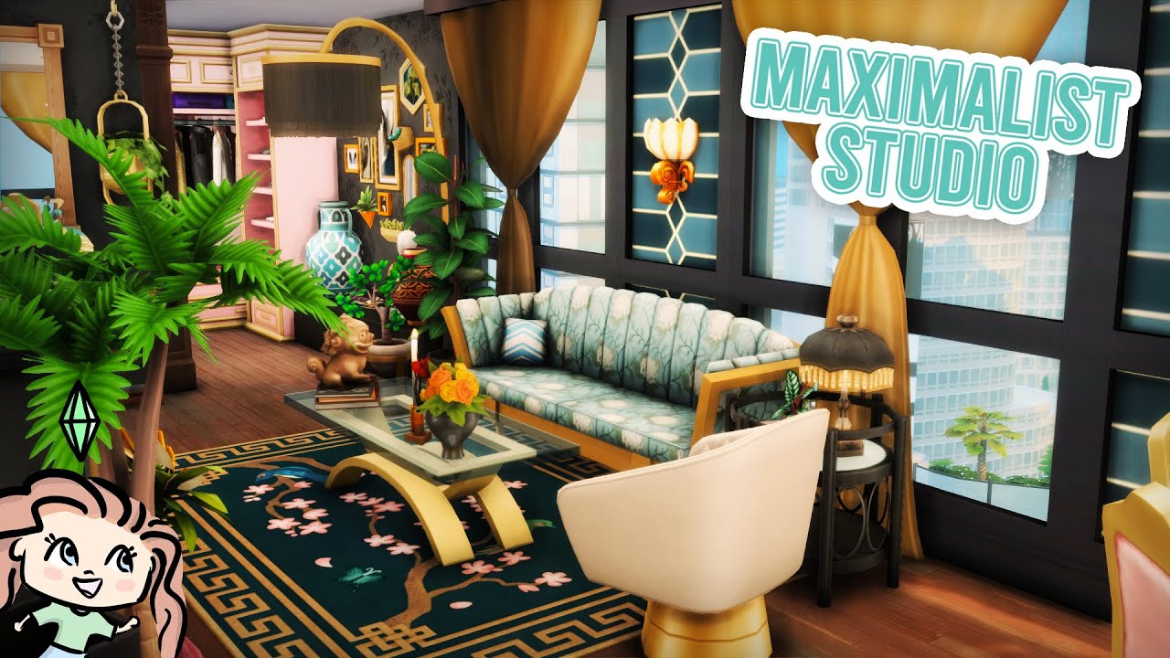 Maximalist Studio Apartment 🦚 || The Sims 4 Speed Build
