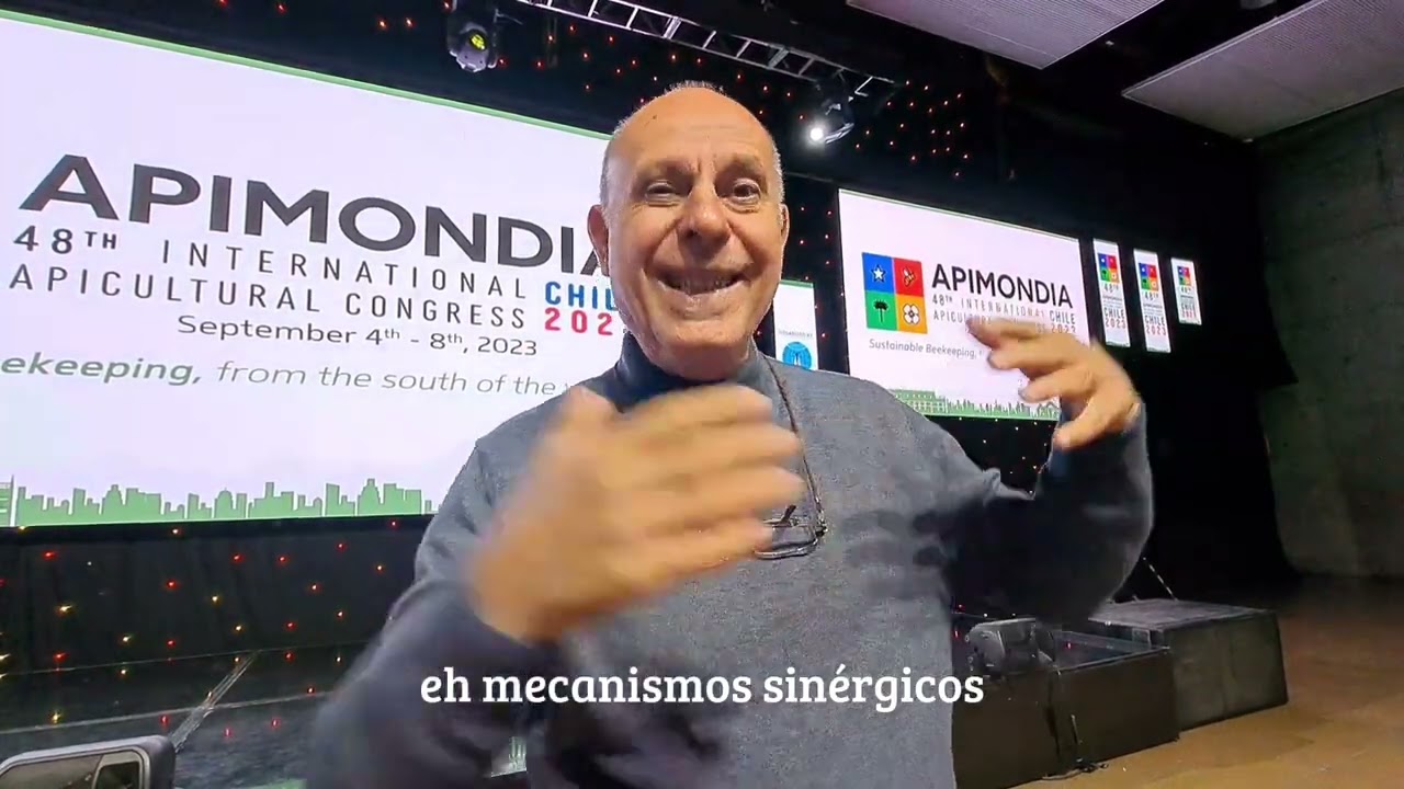 Apimedicina con Dr. Stefan Stangaciu, apiterapeuta rumano en Apimondia Chile 2023.