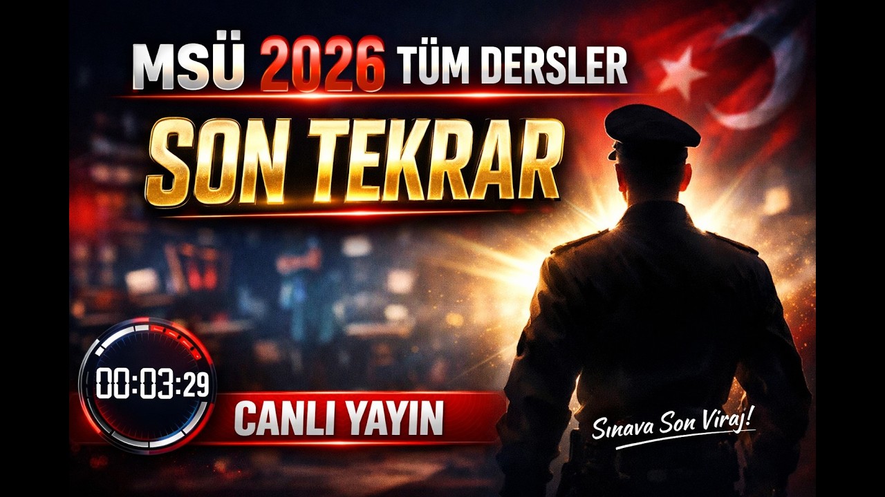 MSÜ 2026 SON TEKRAR 🔥 Tüm Dersler Full Tekrar | CANLI Yayın Son Viraj!!