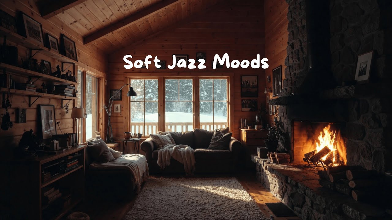 Vintage Café Jazz | Gentle Saxophone & Piano Ambience with Fireplace