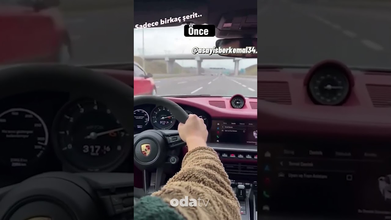 Porsche'yla 319 kilometre hızda makas attı... Polisler peşine d&uuml;şt&uuml; #shorts